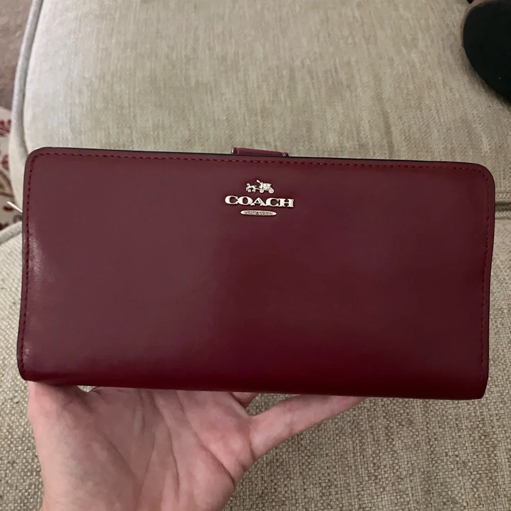 Vintage coach maroon flap wallet